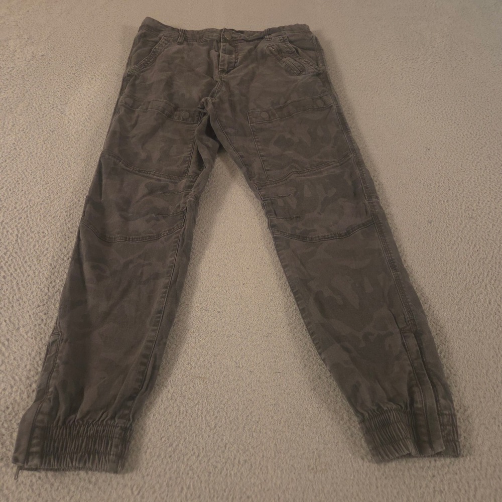 Cotton On Pants Mens 34x29 Grey Urban Jogger Camo Slim Tapered Ankle Zip Stretch